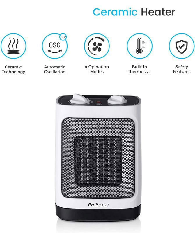 UK Germany 2000W PTC  Mini Ceramic Fan Heater Portable Heater 