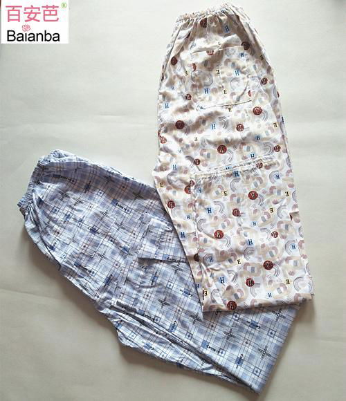 men's woven cotton large size pyjama pants 4