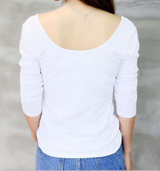women's stretchy fabric round neck T shirt 2