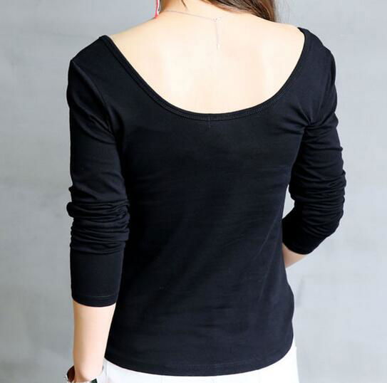 women's stretchy fabric round neck T shirt 4