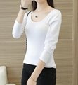 women's stretchy fabric round neck T