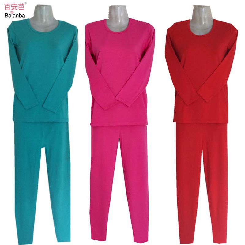 Women's thermal underwear set long john two piece