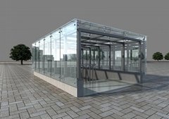 Steel structure of glass canopy
