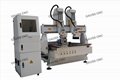 4 Axis 2 Head CNC Wood Router Machine With Rotary