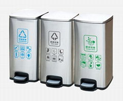 MAX-218H-A Indoor 3 Compartment Hotel Pedal Bin for Hospital