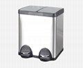 MAX-SN354A 2 Comparment 60l Stainless Steel Foot Pedal Waste Bin for Office Dust 2