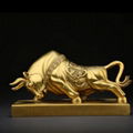 Metal cow statue crafts decoration brass animal statue casting small miniature