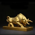 Metal cow statue crafts decoration brass animal statue casting small miniature