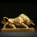 Metal cow statue crafts decoration brass animal statue casting small miniature