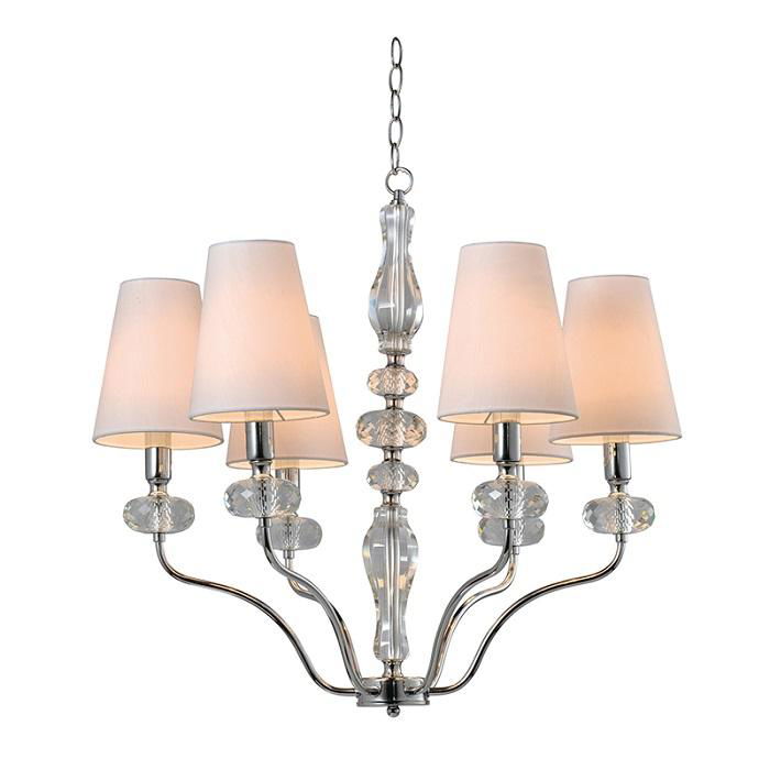 6 Light Clear K9 Crystal Chandelier NC1241P-6CR