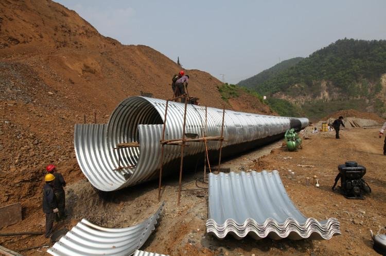 Q345 material 200*55 wave drainage special corrugated steel pipe culvert 