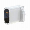 1 Type C(18W)+ 1 USB(18W) UK Plug Mobile