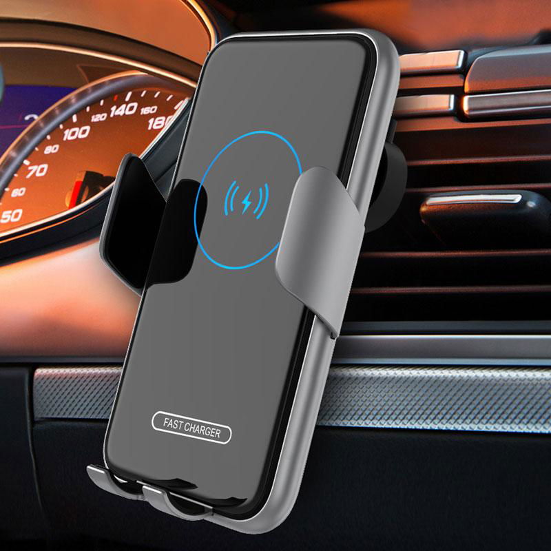 New Arrival Automatic Clamping Smart Sensor Wireless Car Charger in Metal Shell 2