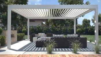 Modern Automatic Patio Gazebo Outdoor Aluminium Pergola Opening Louver Roof 2