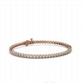 18K Rose Gold Diamond Designer Tennis Bracelet 1