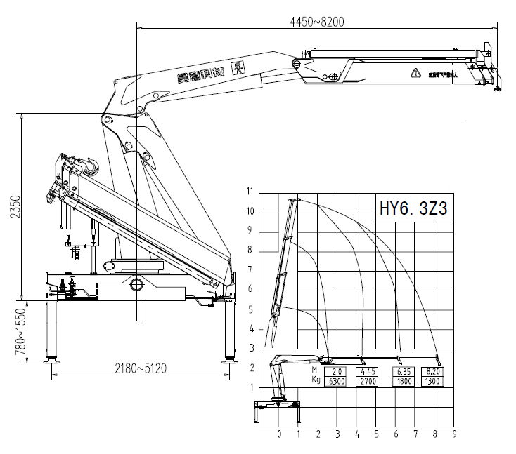 6 tons 3 section arm folding arm crane selection belt jig 5