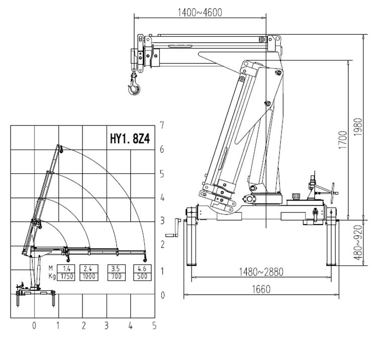 1ton 2ton mini pickup crane 5