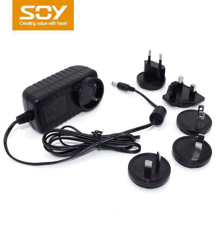 36W 48W power adapter with interchangeable plug 2