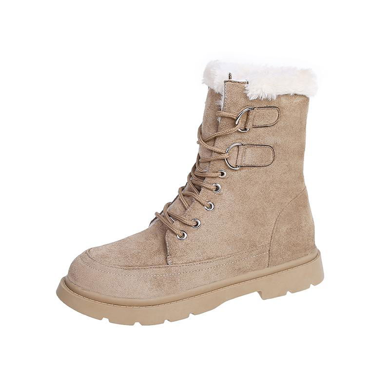 Women's Marten's Suede Boots With Plush Fur 2