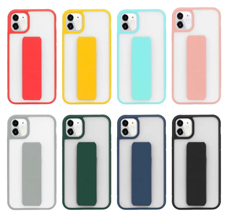 New Style Frosted PC TPU 2 in 1 Clear Cell Phone Case with Holder for iphone 5