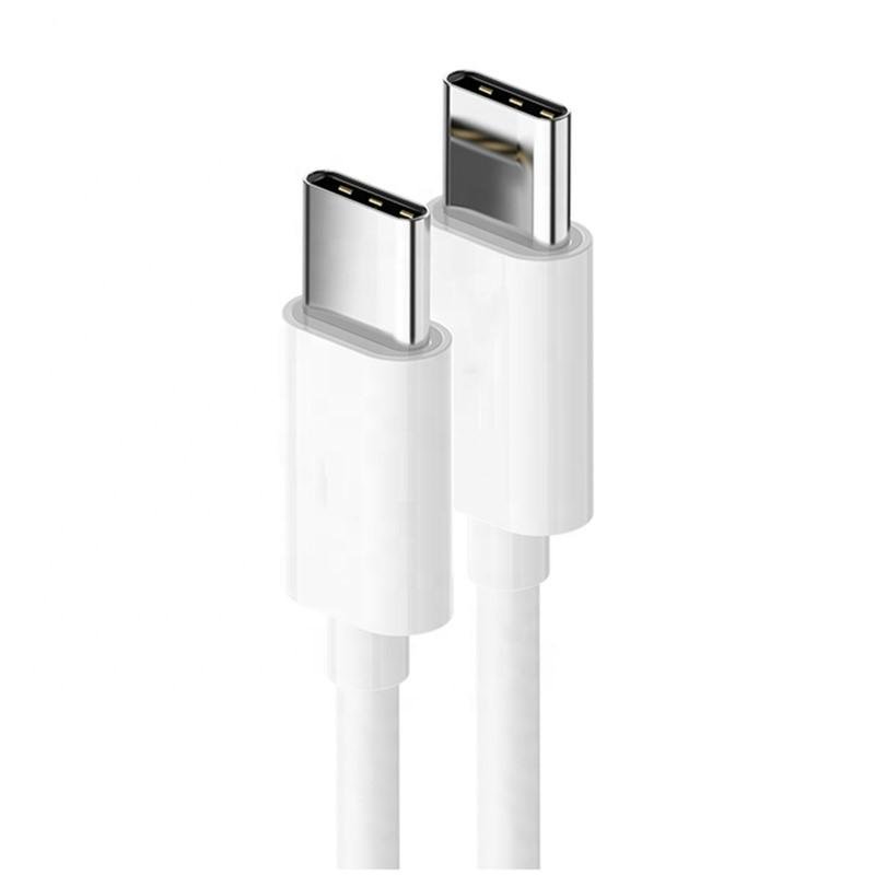 White TPE USB C to USB C Cable Type C Fast Charging 