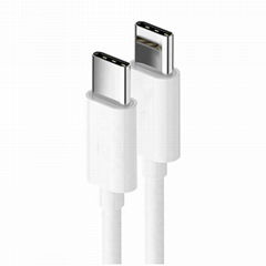 White TPE USB C to USB C Cable Type C Fast Charging 