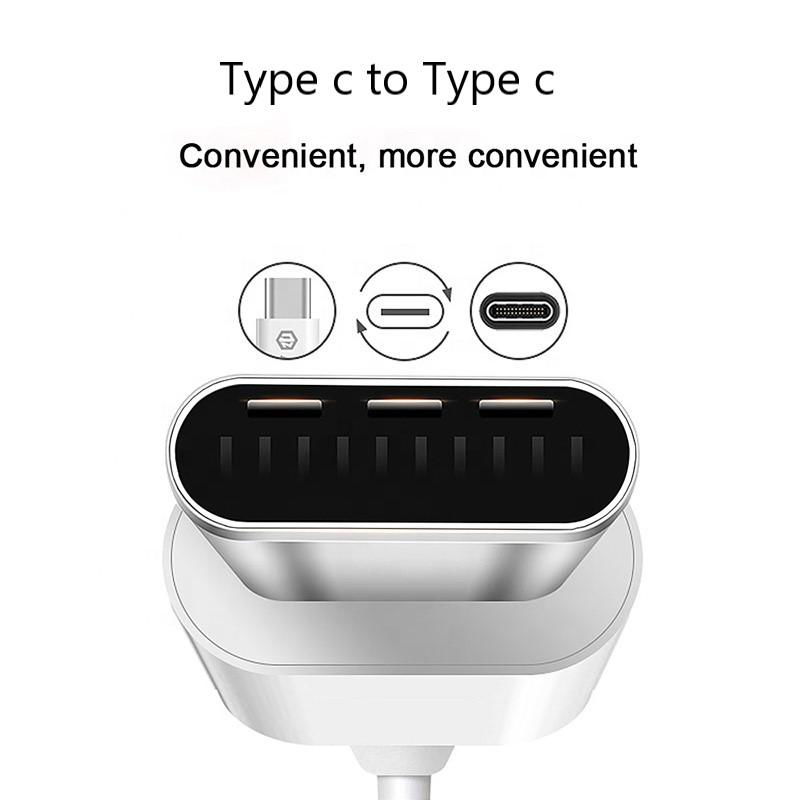 White TPE USB C to USB C Cable Type C Fast Charging  2