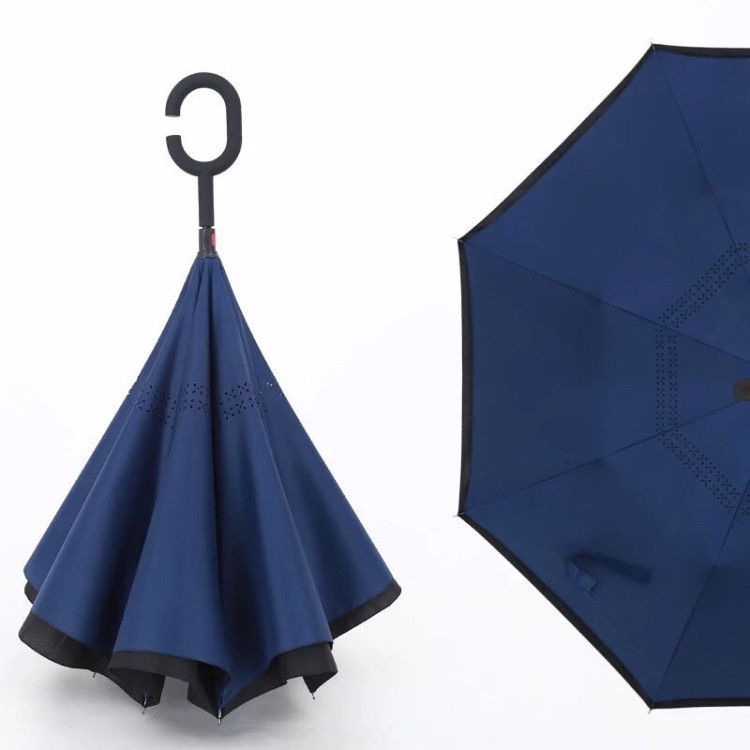 商务定制直杆雨伞高尔夫伞 可站立方向伞 C型手柄雨伞 折叠雨伞