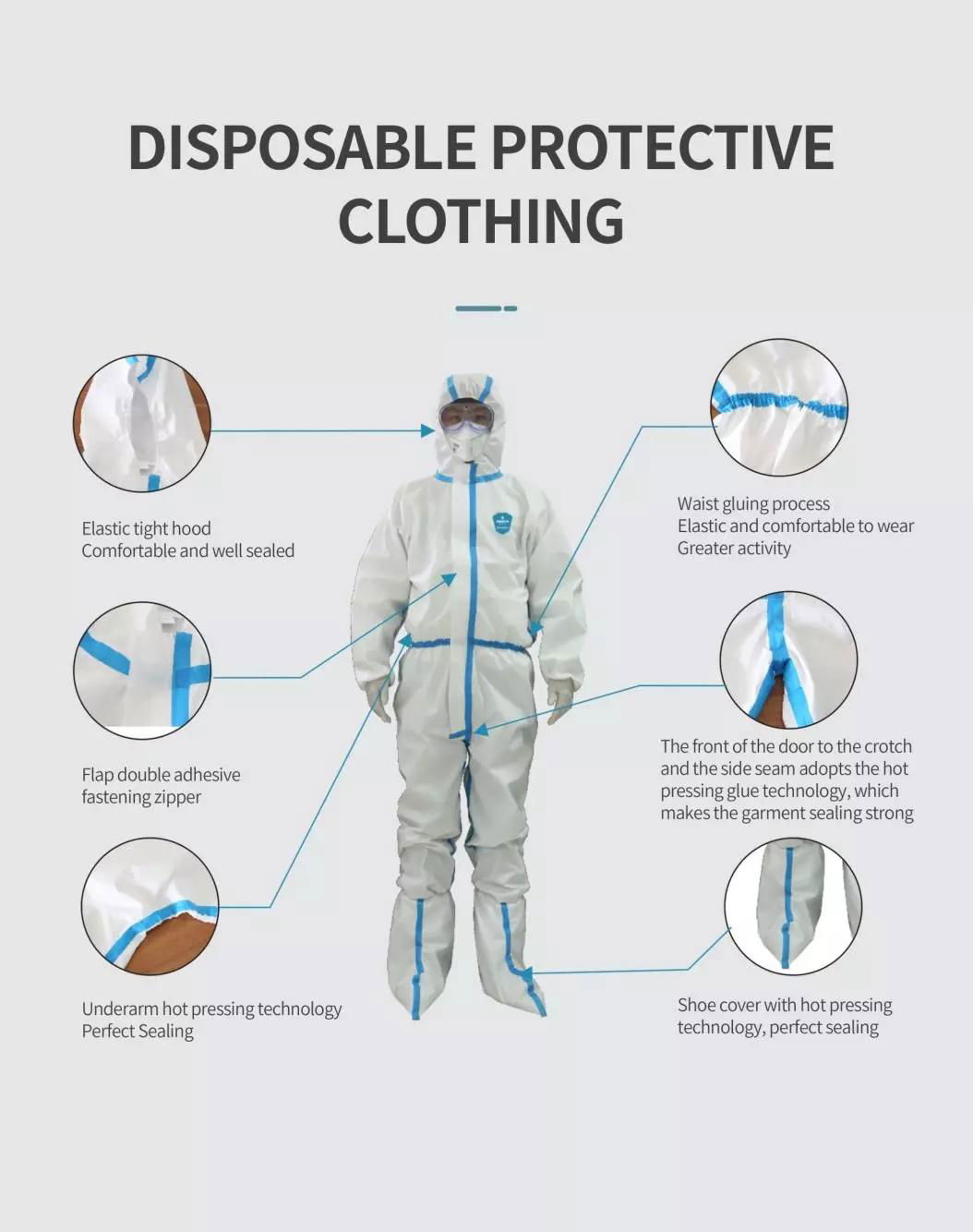 disposable hospital medical protective suit virus protection suit coverall 