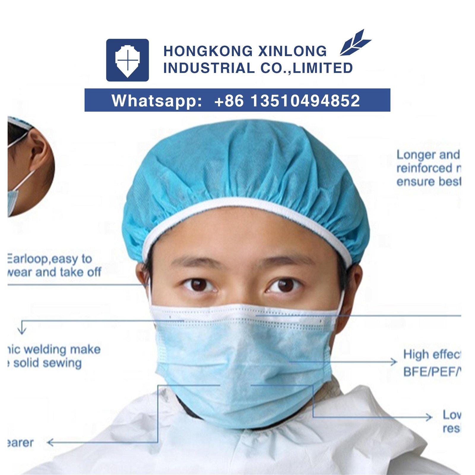 Three-layer Disposable Protective Face Mask With Filter Cloth 3