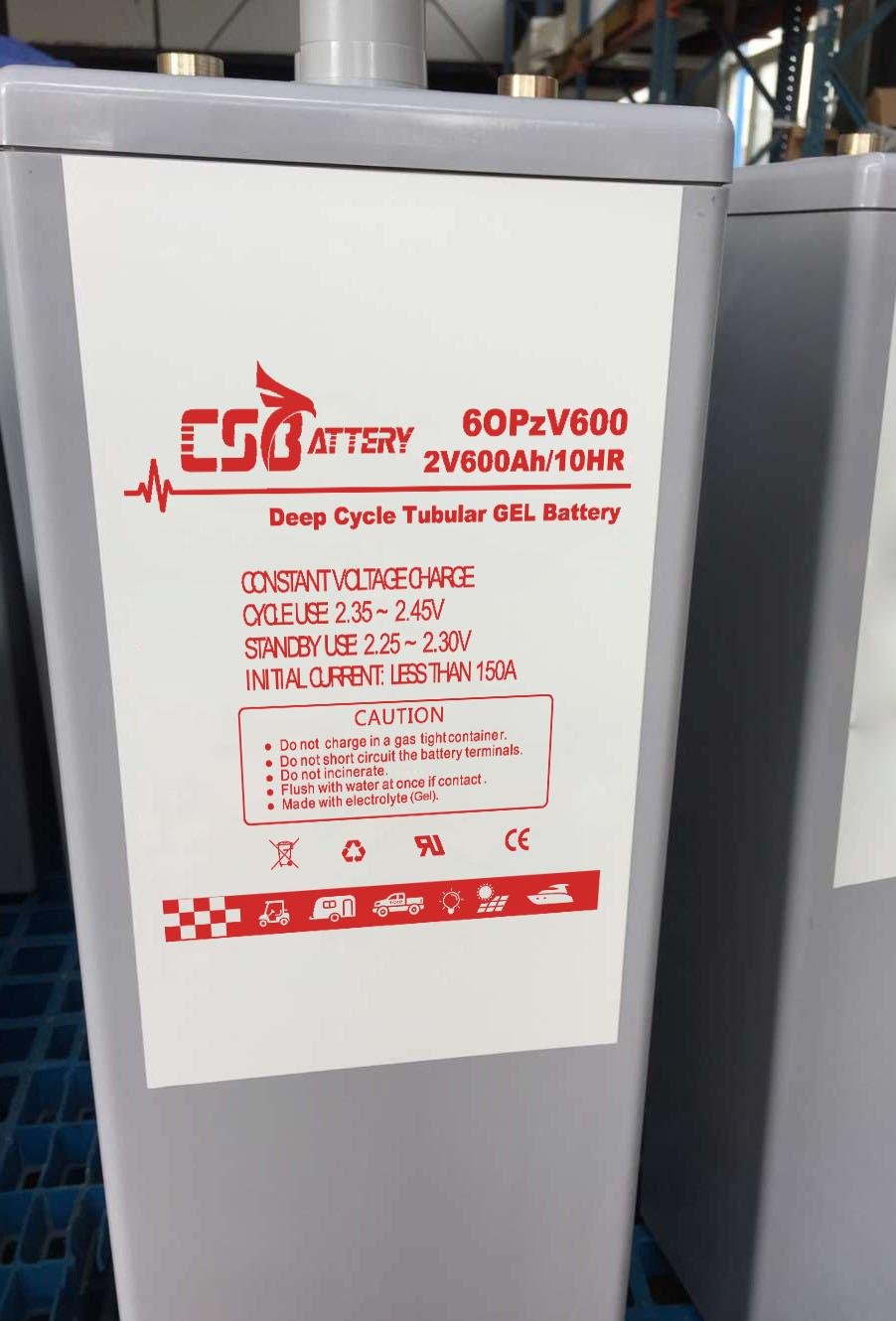 CSBattery 2VOPzV Tubular Free Maintenance GEL Battery 4