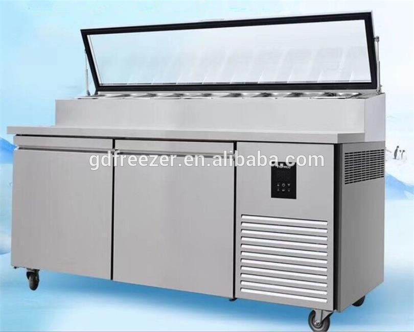 Commercial pizza equipment Stainless steel pizza prep refrigerator table 3