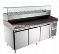 Commercial pizza equipment Stainless steel pizza prep refrigerator table 4