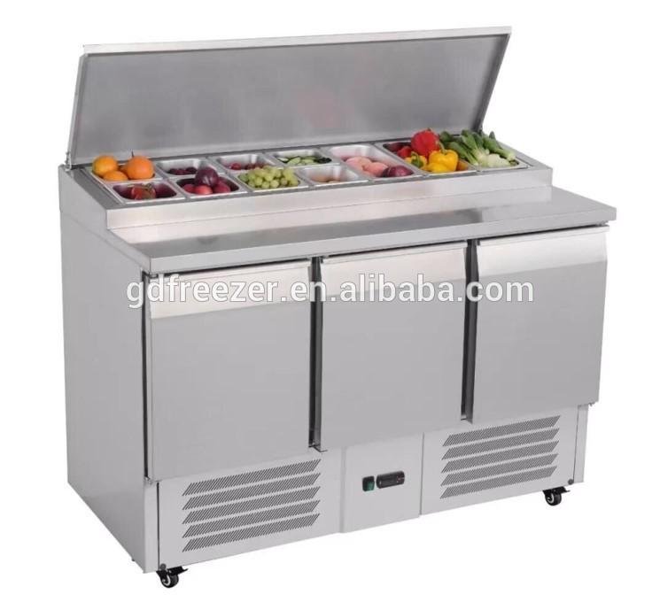 Commercial Stainless steel Salad Prep counters refrigerator Sandwich prep table