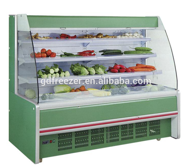 Supermarket open air curtain vegetable display cooler vegetable cooler 