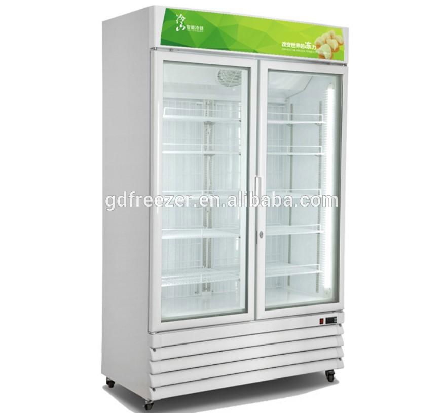 Supermarket glass door upright display freezer for Ice cream and Frozen