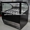 White or Black marble Commercial Ice cream showcase Gelato display freezer 3