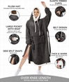 Wearable Blanket Sherpa Fleece Thick Warm Long Hooded Blanket Big Hooded Sweatsh