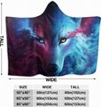 Galaxy Wolf Hooded Blanket Wearable Throw Blankets for Couch Blanket Hooded for 