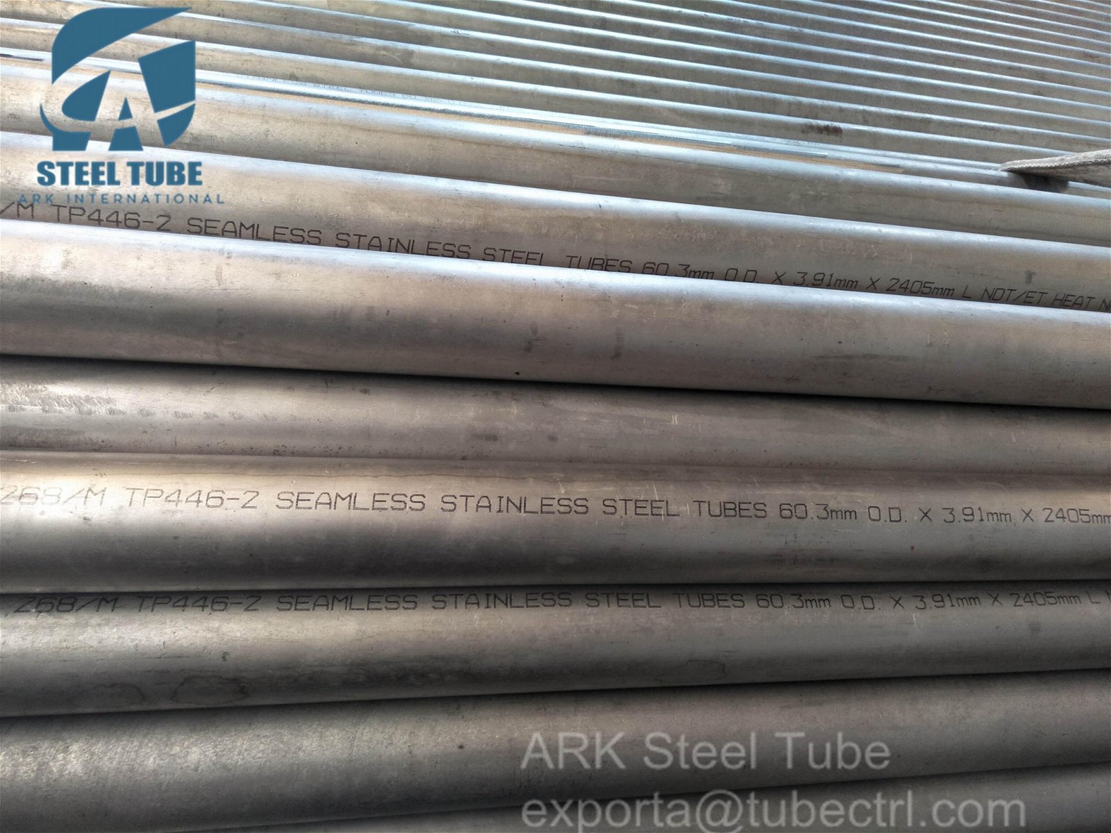 ASME SA268 TP446 TP409 400 Series Stainless Steel Seamless Pipe 2
