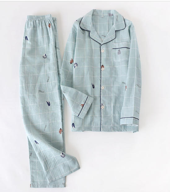 Women's print long sleeve pajamas 2