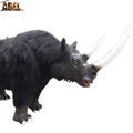 Brown animatronic rhinoceros with furs