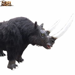 Brown animatronic rhinoceros with furs AAR-02