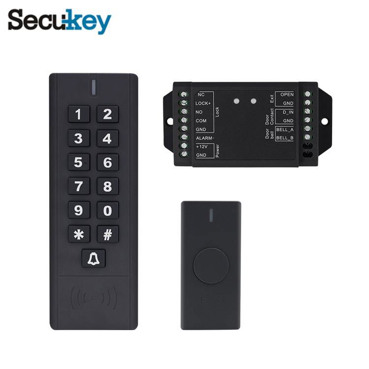 Battery powered RFID reader control board exit buttons access control