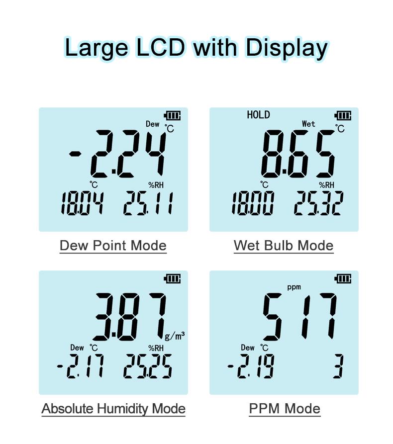 Digital Dew Point Meter Absolute Humidity Instrument RTM2610