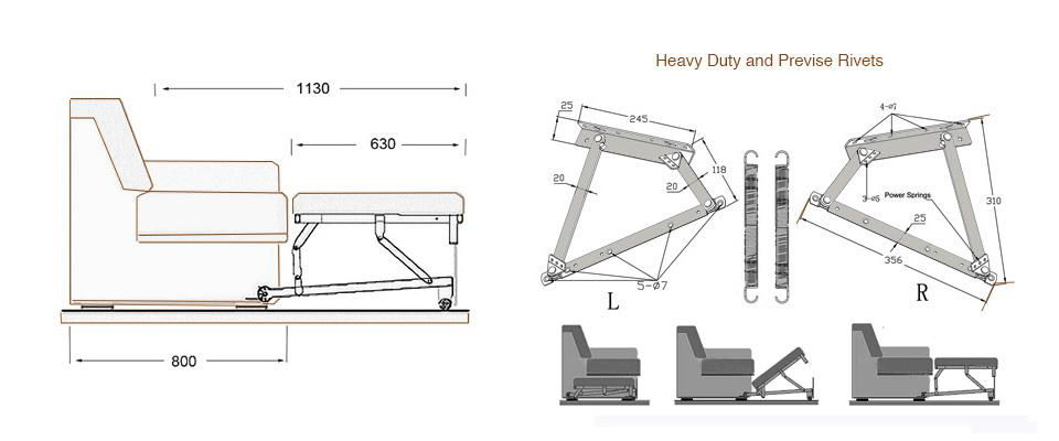 1-Stage Pull Out Sofa Bed Mechanism SEC00# 4