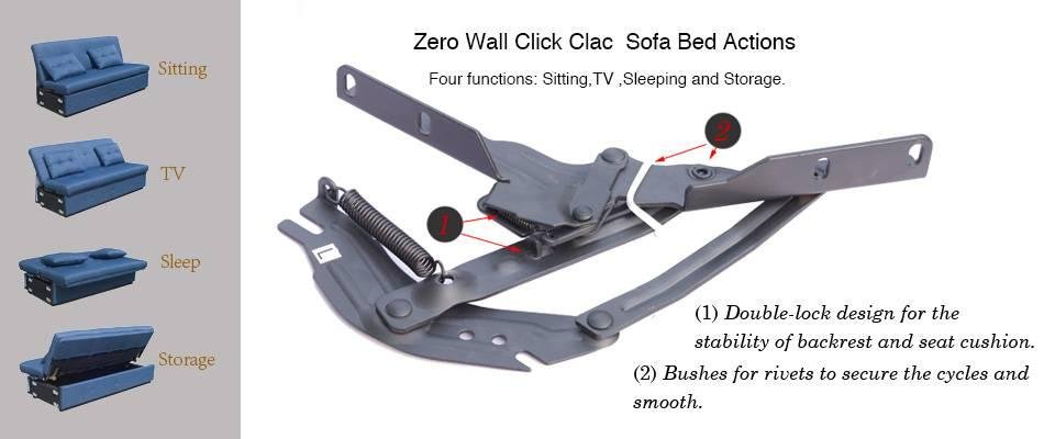 Zero Wall Double Stops Clic Clac Mechanism KK034#  Clic Clacks For Leisure Sofa  2