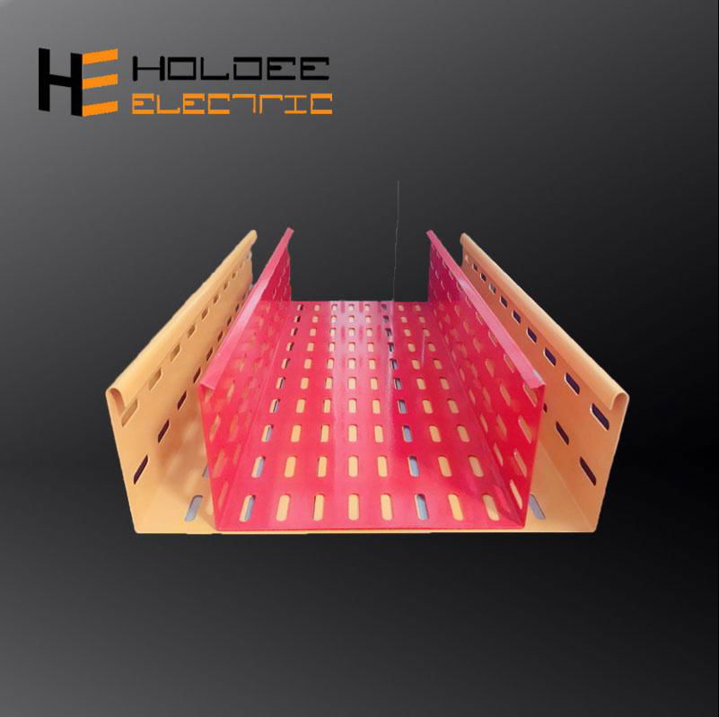 Textured Powder Coated Ventilated or Perforated Trough Cable Trays 2