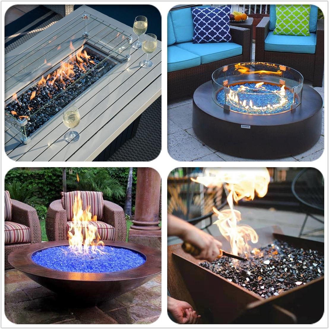 Tempered non-reflective fire pit glass particles 3