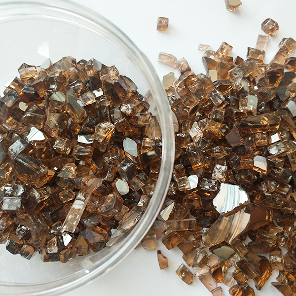 Tempered reflective fire pit glass particles 4